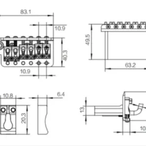 Guyker Chrome Black Gold Guitar Tremolo Bridge 11 S281f59aa4c794326b46c7a6acc8a0508o