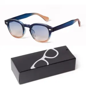 Gradient Blue Round Sunglasses for Adults S22728 65 S28293c8ff66340869cacf03028cee8f16