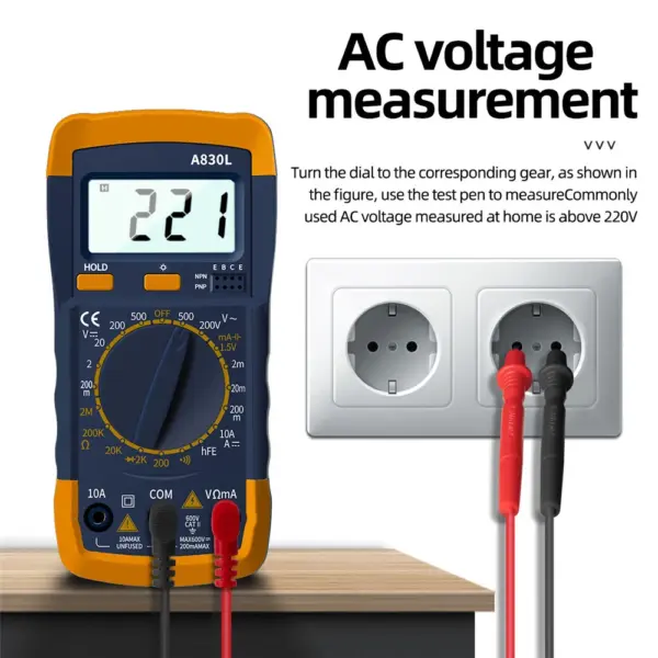 A830L Digital Multimeter with LCD Display - Image 5