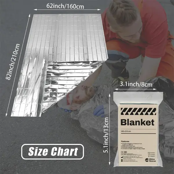 RHINO RESCUE Emergency Thermal Blanket 1.6x2.1m - Image 4