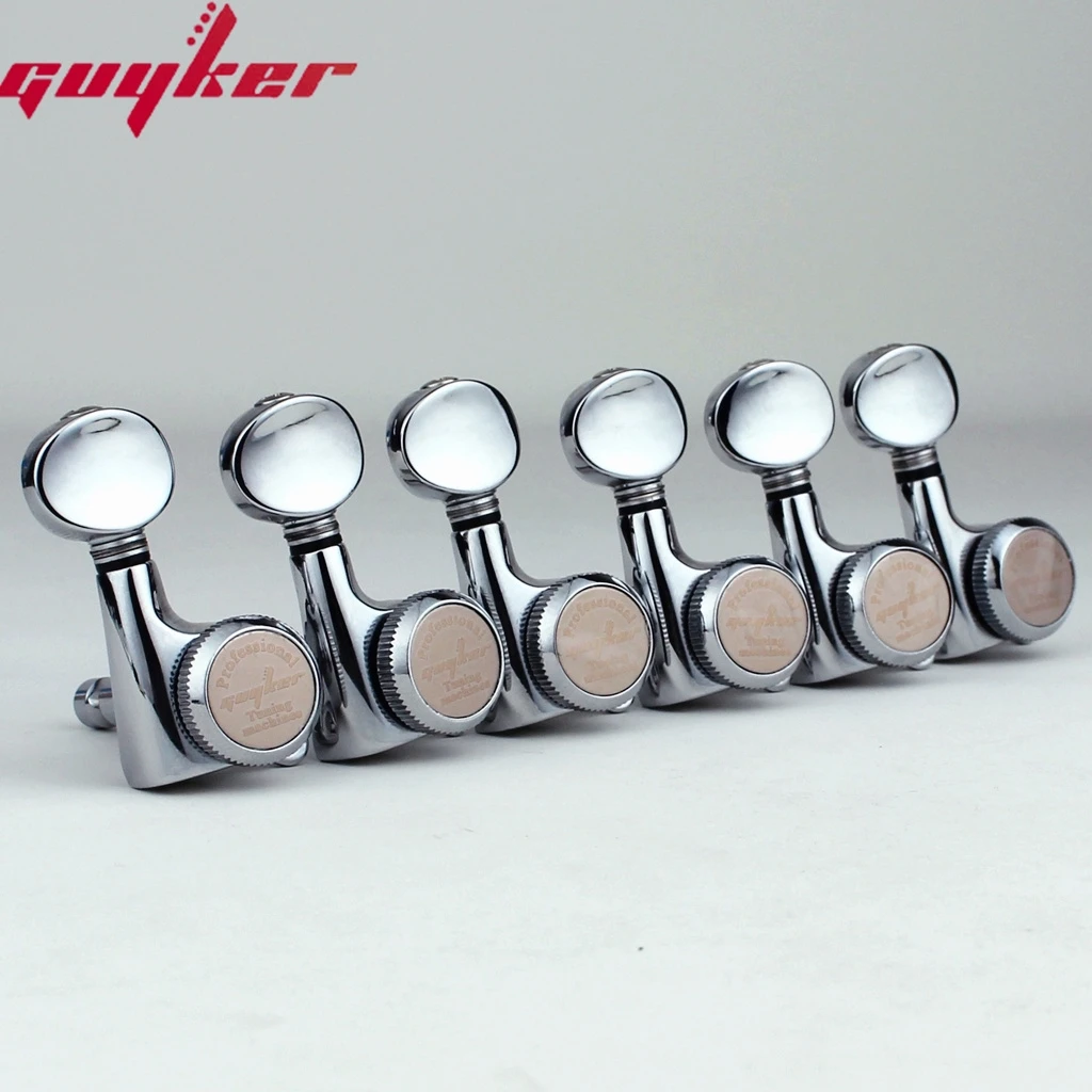 Guyker 6Pcs Chrome Guitar Locking Tuners 1:18 Ratio 4 Guyker 6Pcs Chrome Guitar Locking Tuners 1:18 Ratio - Image 4