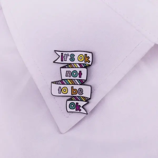 It Is Ok Not to Be Ok Enamel Brooch Pin - Image 4