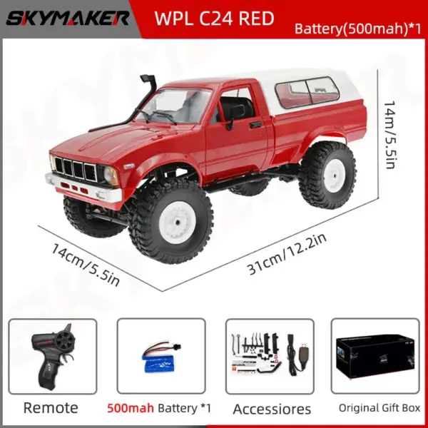 WPL C24-1 1:16 RC 4WD Rock Crawler - Image 7