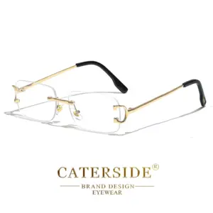 Rectangular Rimless Sun Glasses for Men and Women 32 S2b4f8ffeb3a44628b3d0645788998dddL
