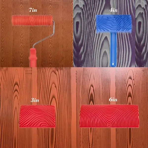 Rubber Wood Grain Texturing Tools Set for DIY Projects - Image 3