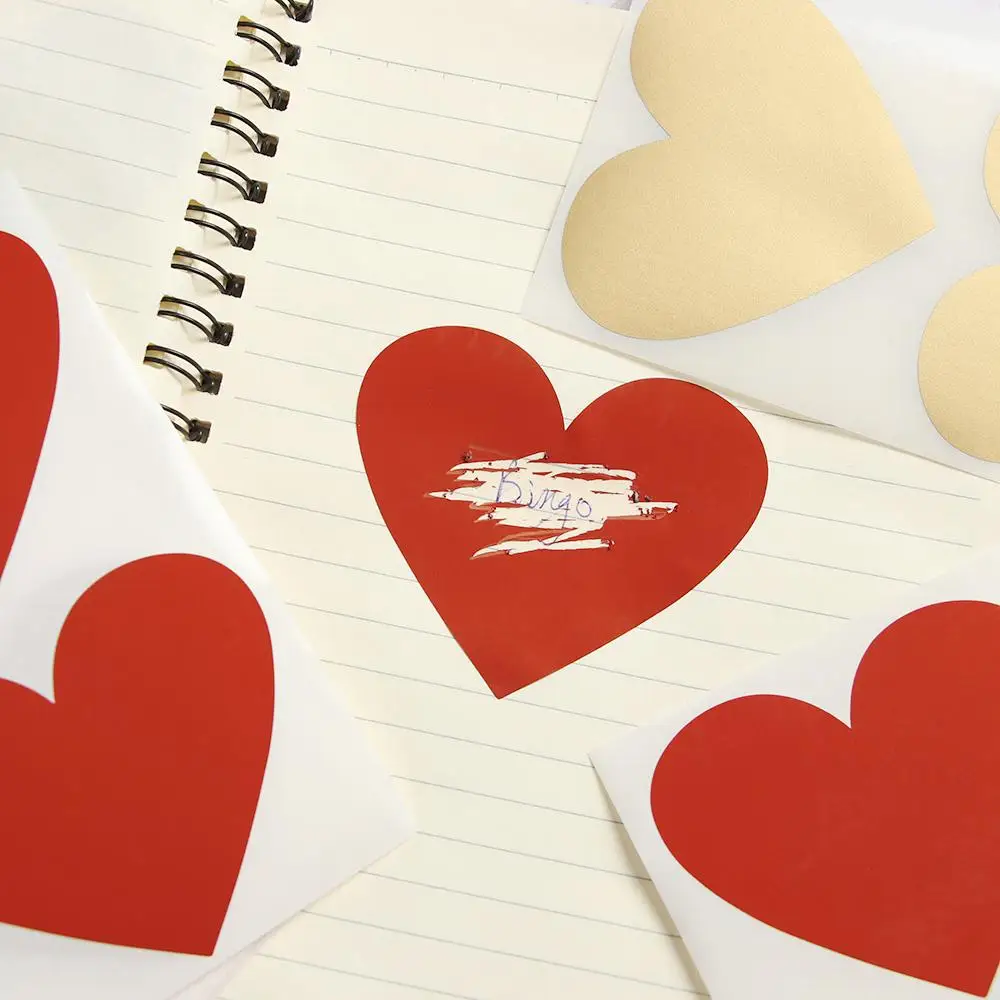 50 Pcs Gold & Silver Love Heart & Pentagram Scratch Stickers 4 50 Pcs Gold & Silver Love Heart & Pentagram Scratch Stickers - Image 4