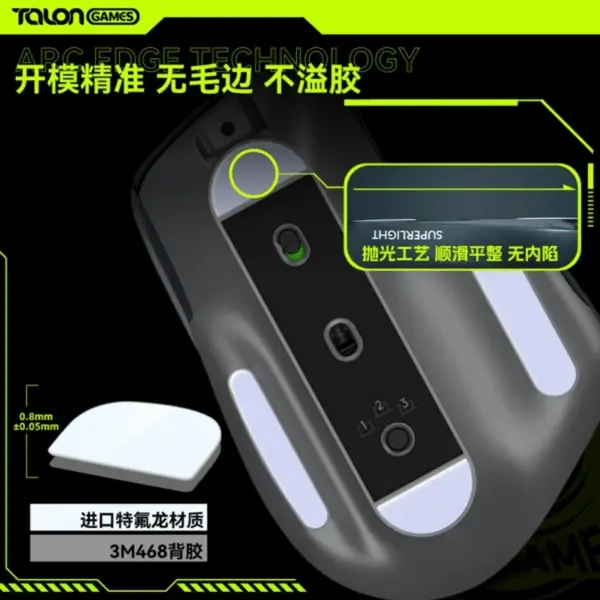 Custom White Curved Edge Mouse Skates for MX 3/3S - Image 3