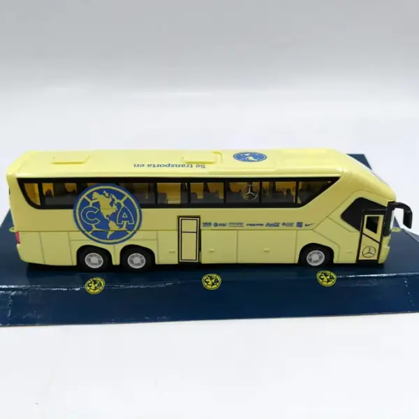 Yellow Plastic Bus Model Collection Display - Image 3