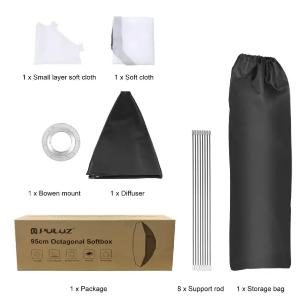 95cm Octagonal Bowens Mount Softbox Diffuser - Image 7