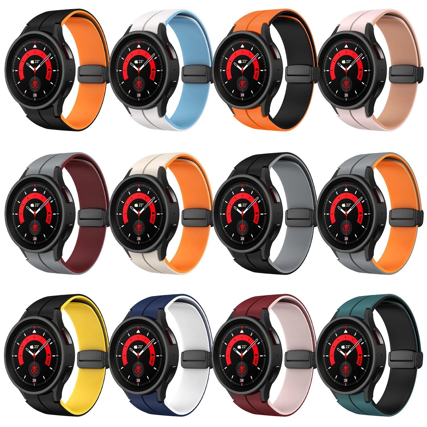 Magnetic D Buckle Silicone Strap for Galaxy Watch 4 Magnetic D Buckle Silicone Strap for Galaxy Watch - Image 4