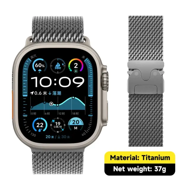 Titanium Milanese Loop Strap for Apple Watch - Image 7