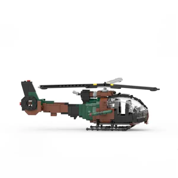 WW2 French Military SA342 Gazelle Helicopter Building Block Model - Image 2