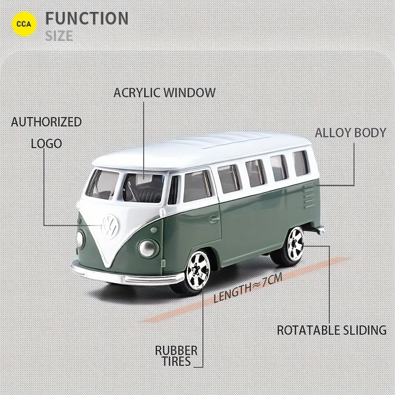 VW T1 Bus Die-Cast Model in Green/White 3 VW T1 Bus Die-Cast Model in Green/White - Image 3