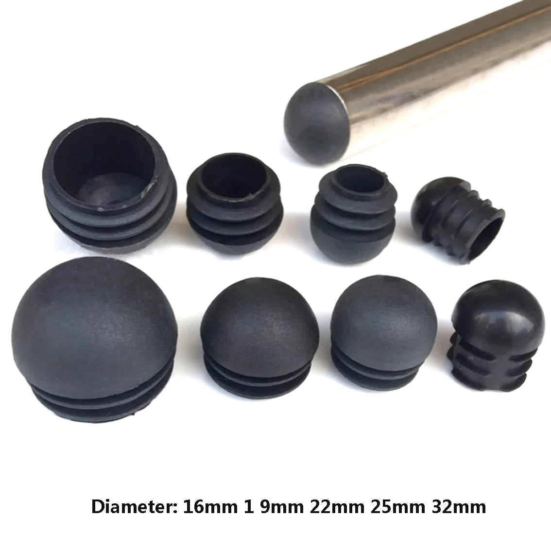 Black Hemispherical Plastic Cap Set 16-32mm 2 Black Hemispherical Plastic Cap Set 16-32mm - Image 2