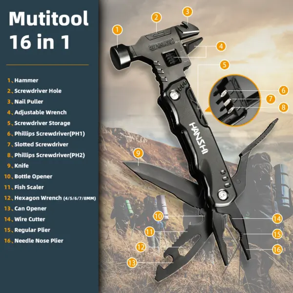 HANSHI 16-in-1 Multifunctional Multi-tool - Image 2