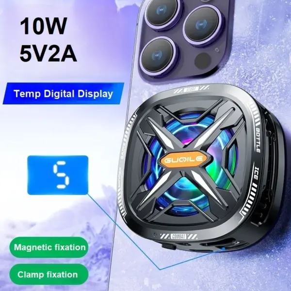 15W Mobile Phone Radiator Cooler Fan with Digital Display - Image 8