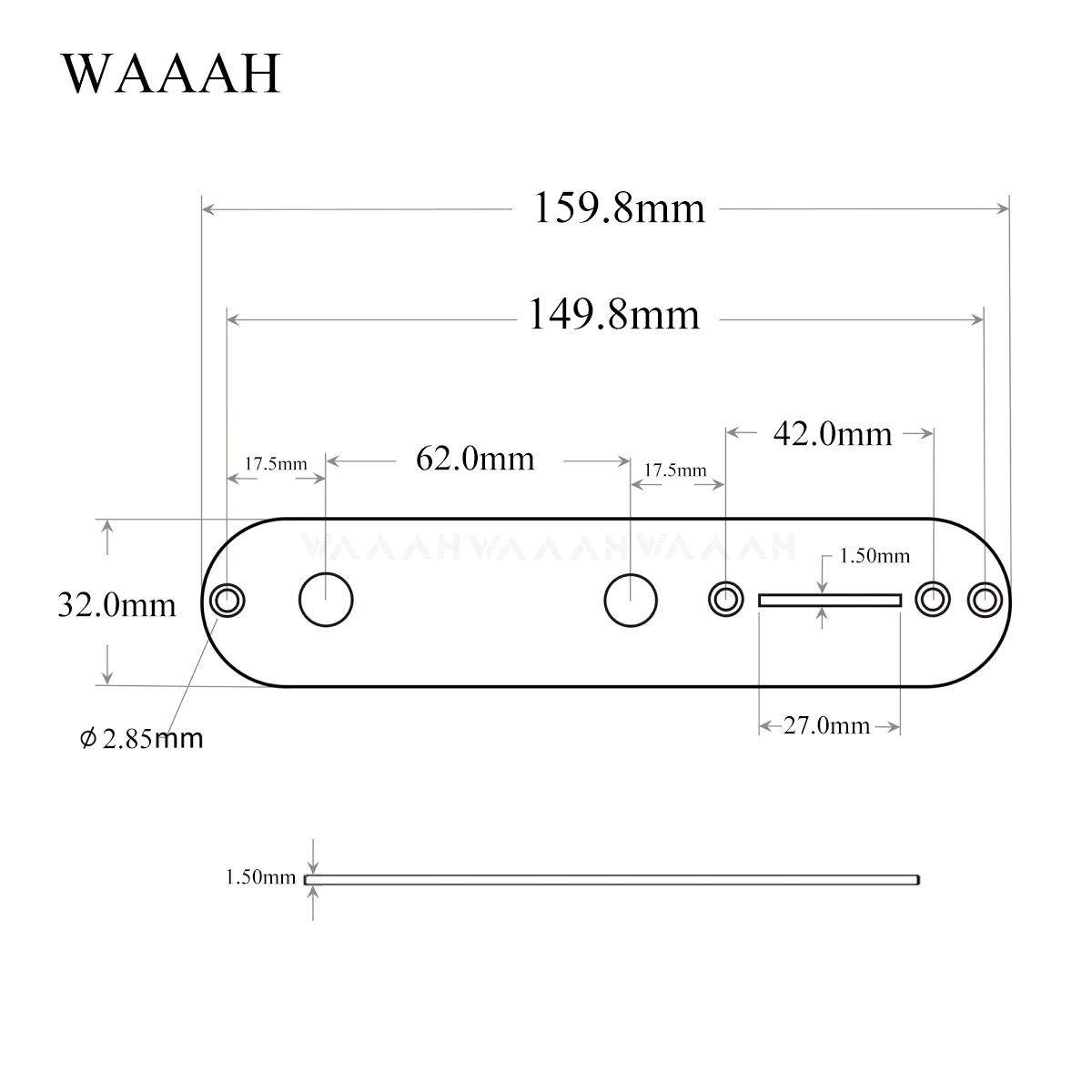 Nickel Chrome Control Plate for Tele Guitar 6 Nickel Chrome Control Plate for Tele Guitar - Image 6