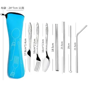 Stainless Steel Portable Tableware Set 7PCS 15 S3291910dbf3a4ea0a84e337660f3e7cfI