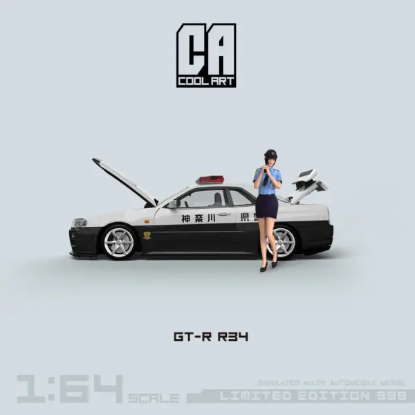 TIME MICRO 1:64 GT-R R34 Police Diecast Model - Image 5
