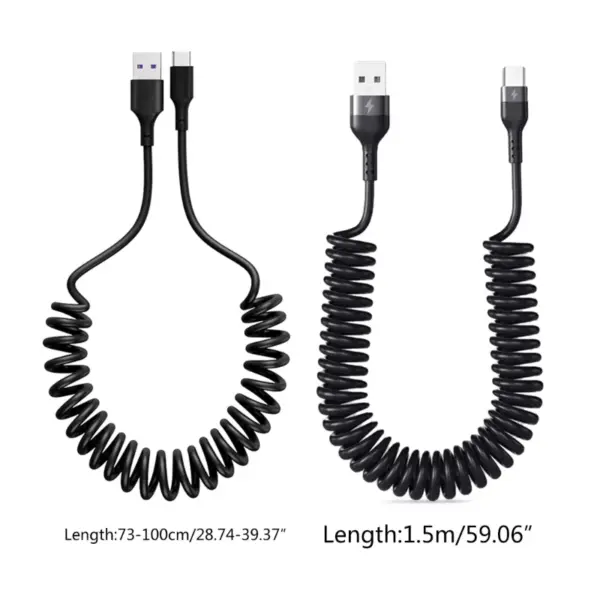 Coiled USB A to USB Type-C Fast Charging Cables - Image 6