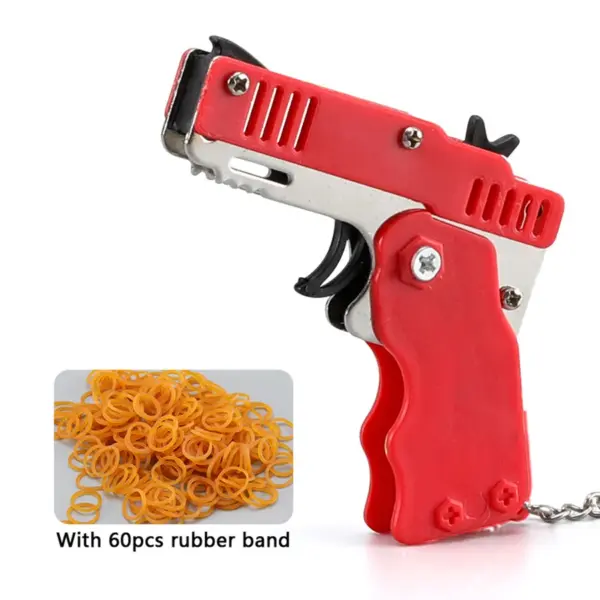 Mini Folding Launcher Toy with 60 Rubber Bands - Image 7