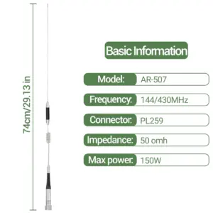 ABBREE AR-507 Dual Band Mobile Antenna 150W 11 S358e0a02c20b480aa4db774db03b9c774 1