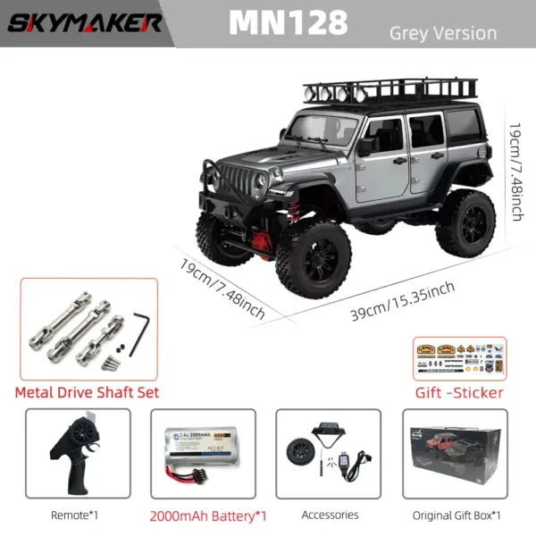 1/12 MN128 4WD RC Jeep Model with LEDs - Image 20