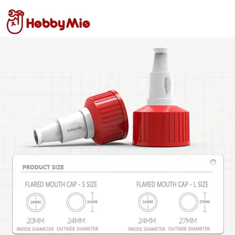 HOBBY MIO 5PCS Flared Mouth Bottle Caps Set 3 HOBBY MIO 5PCS Flared Mouth Bottle Caps Set - Image 3