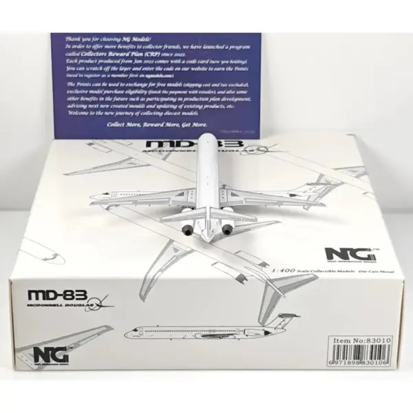 NG Models 1/400 Scale White MD-83 Alloy Aircraft Model - Image 5