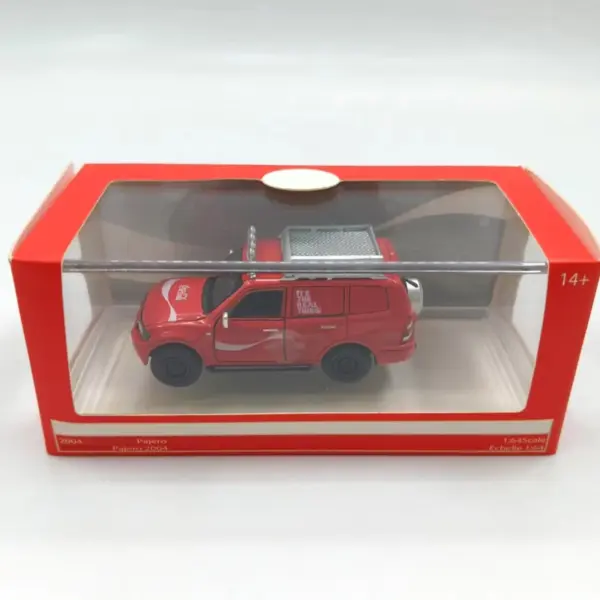 Diecast Alloy 1:64 Pajero Red SUV Model - Image 6