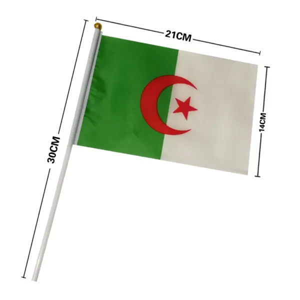 Algerian Handheld Flag Set 14x21cm - Image 2