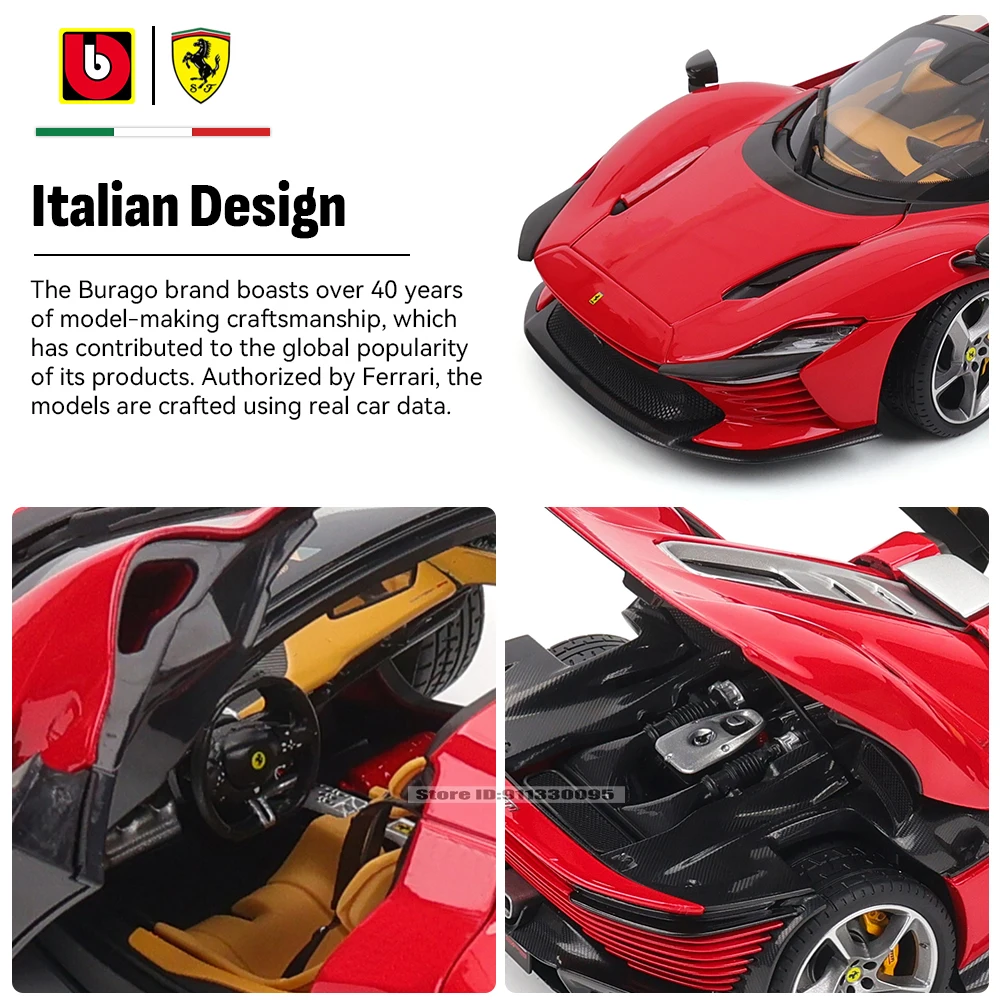 Bburago 1:18 Ferrari Daytona SF90 Diecast Model 3 Bburago 1:18 Ferrari Daytona SF90 Diecast Model - Image 3