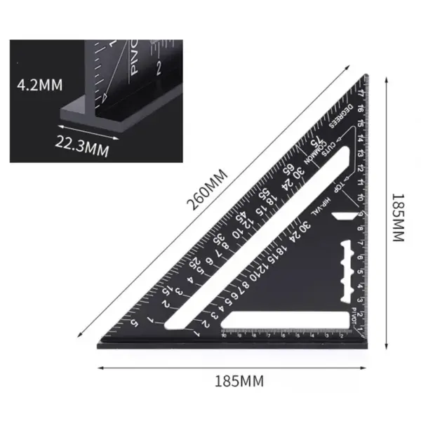 7-Inch Aluminum Alloy Triangle Ruler Tool - Image 5