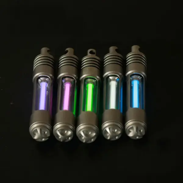 Titanium Luminous Keychain Light with Vial - Image 3