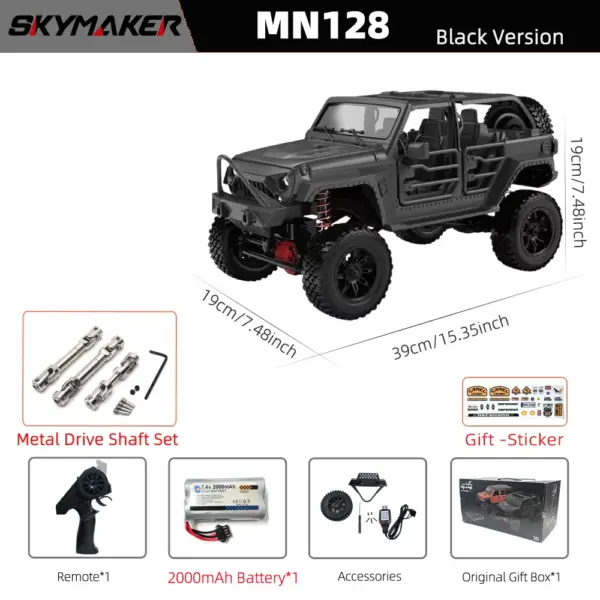 1/12 MN128 4WD RC Jeep Model with LEDs - Image 18