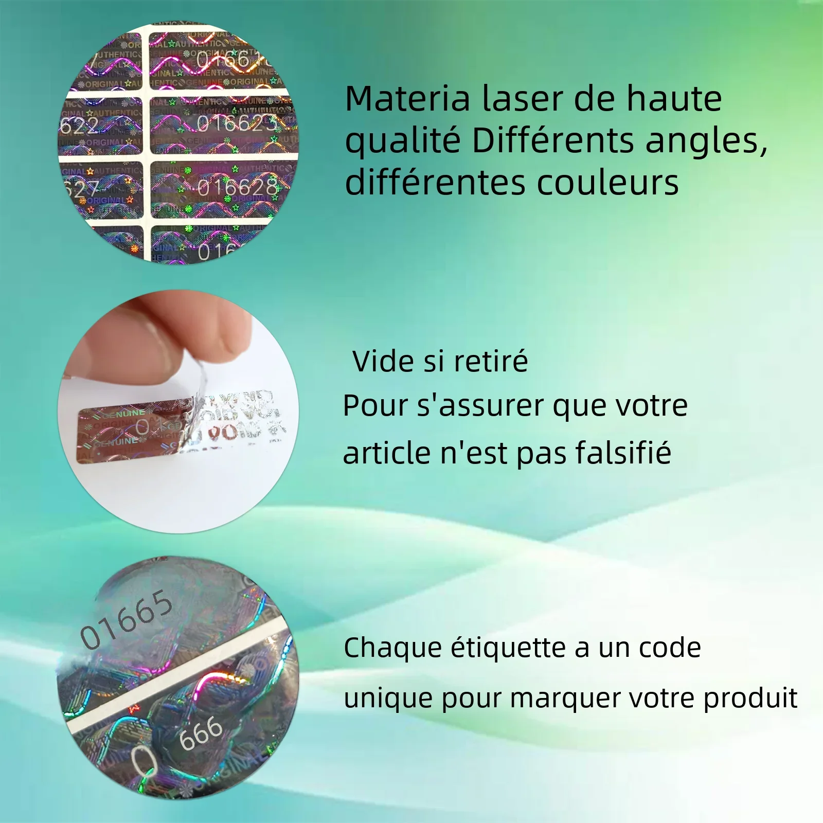 Holographic Security Sealing Stickers 1x3 cm 3 Holographic Security Sealing Stickers 1x3 cm - Image 3