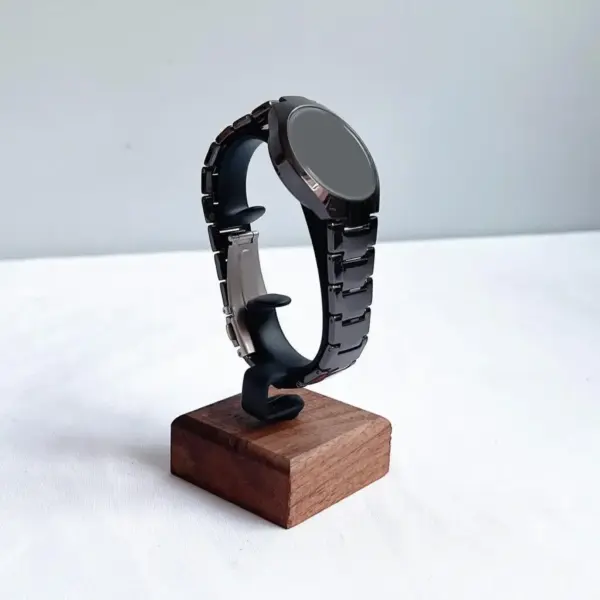 Elegant Wooden Watch Display Stand with Base - Image 3