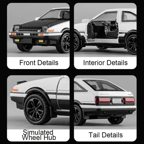 1:36 Alloy Initial D AE86 Diecast Car Model - Image 5