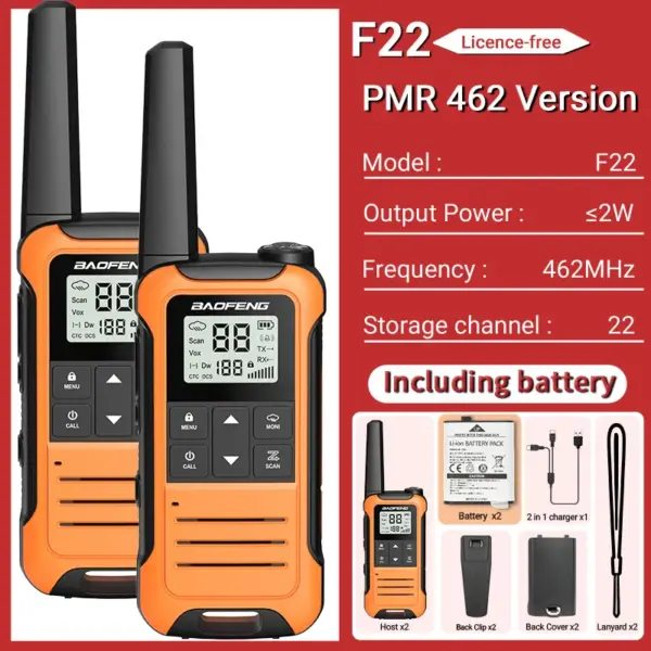 2PCS Baofeng F22 Portable Walkie Talkie Set - Image 18