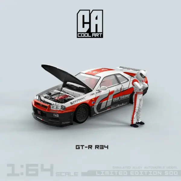 Cool Art 1:64 GT-R R34 Alloy Model Car - Image 4