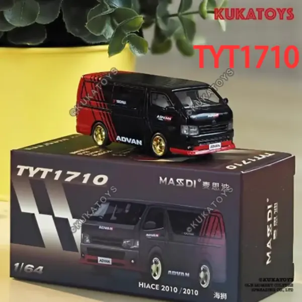 1/64 Scale Alloy 2010 Hiace MPV Model Van - Image 10