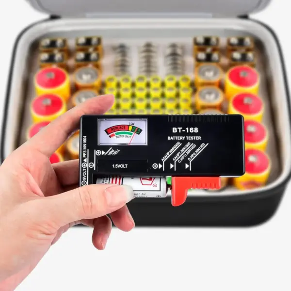 Battery Organizer Case with Tester for AA, AAA, 9V - Image 4
