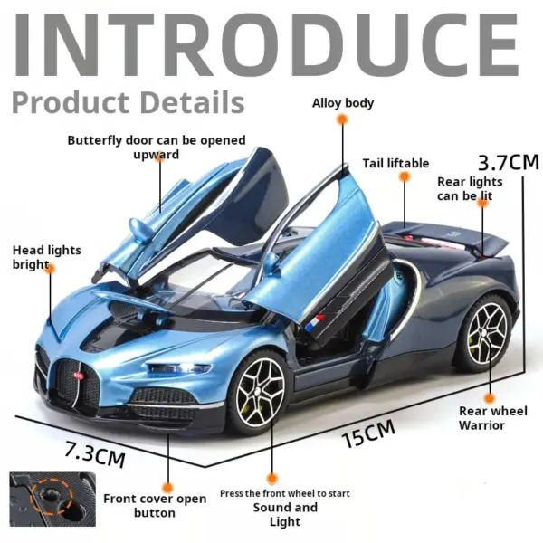 1/32 Bugatti Divo Diecast Model Car - Image 3