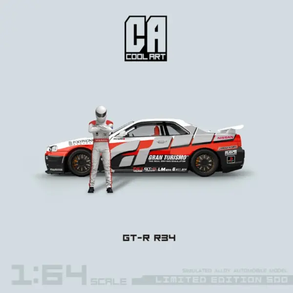Cool Art 1:64 GT-R R34 Alloy Model Car - Image 9