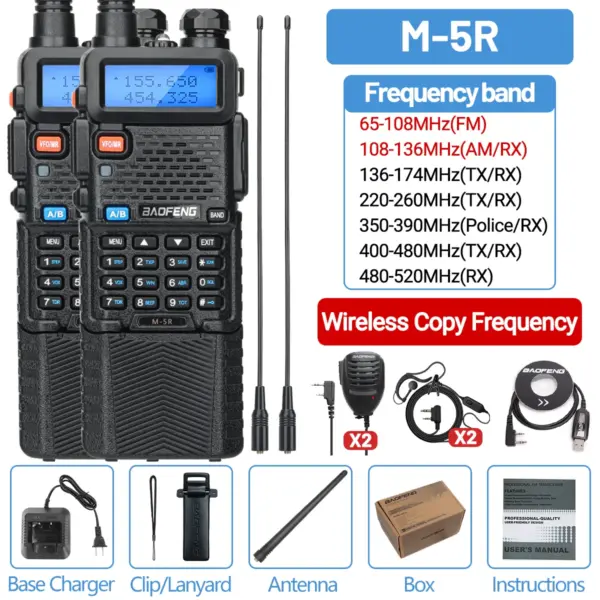 Baofeng M-5R Long-Range Walkie Talkie with 3800mAh Battery - Image 9