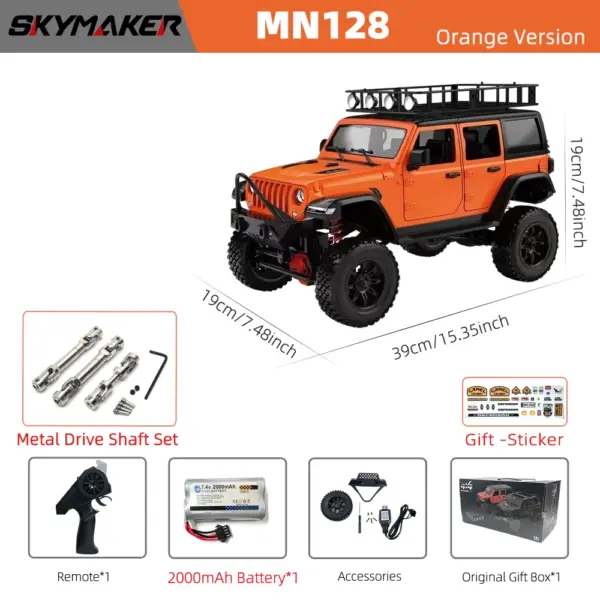 1/12 MN128 4WD RC Jeep Model with LEDs - Image 21