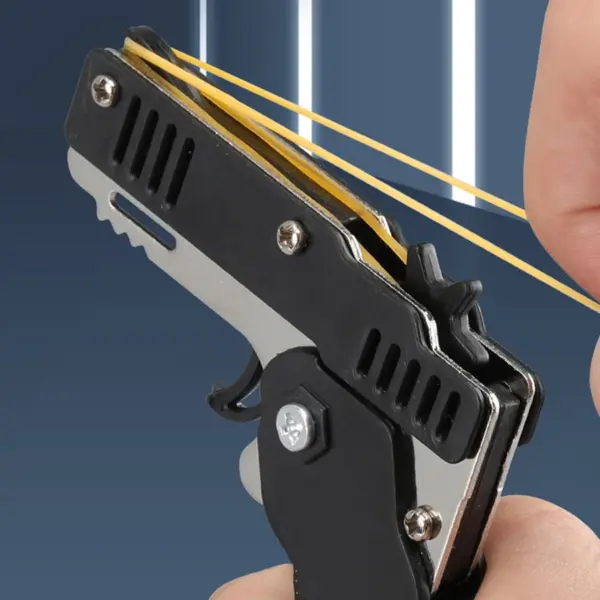 Mini Folding Launcher Toy with 60 Rubber Bands - Image 3