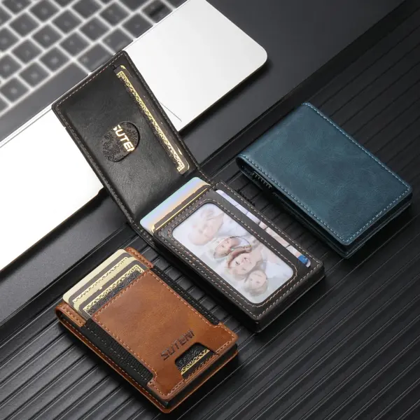 SUTENI Faux Leather Wallet with Card Eject Feature - Image 6