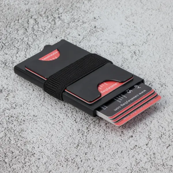 Slim RFID Blocking Pop Up Card Holder Wallet - Image 5