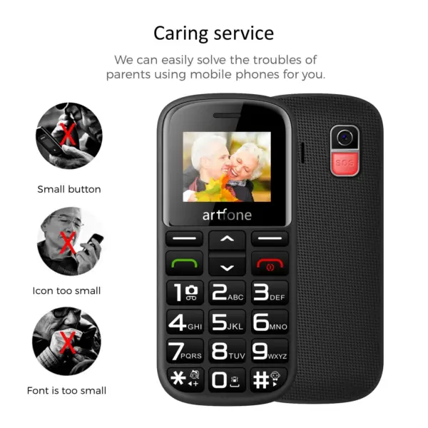 Artfone CS188 Senior Cellphone with Large Buttons and SOS - Image 5